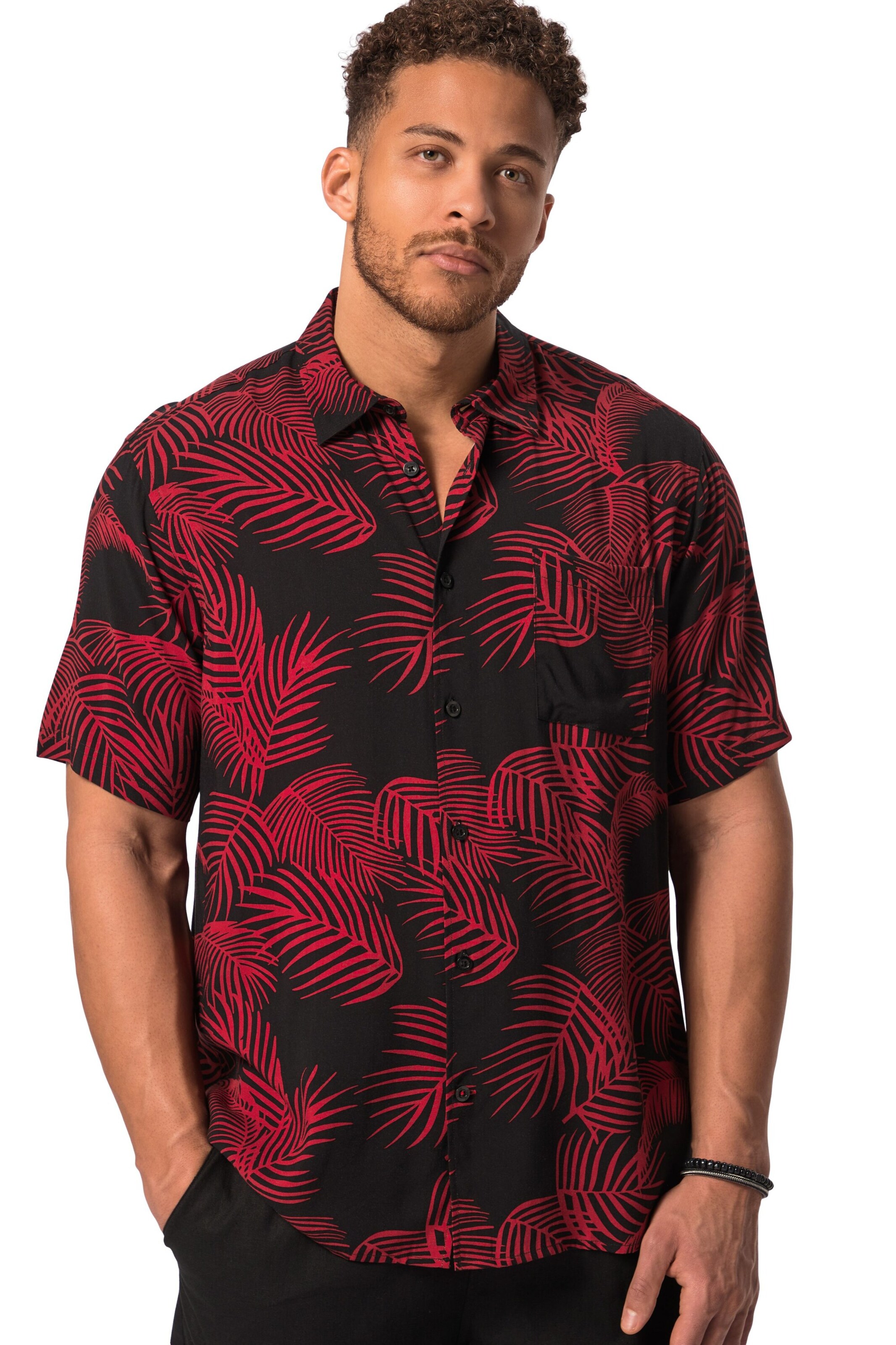 STHUGE Regular fit Overhemd in Zwart: voorkant