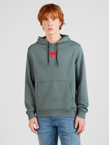 HUGO Sweatshirt 'Daratschi214' in Groen: voorkant