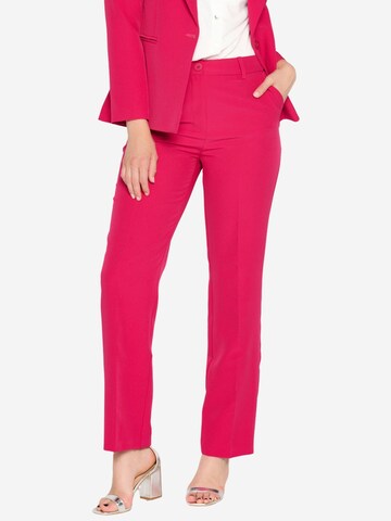 LolaLiza Flared Bundfaltenhose in Pink