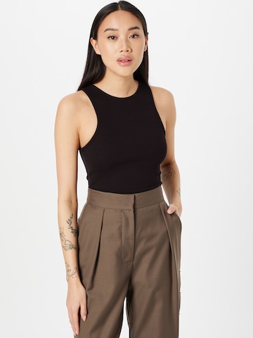 Missguided Shirt body in Zwart: voorkant