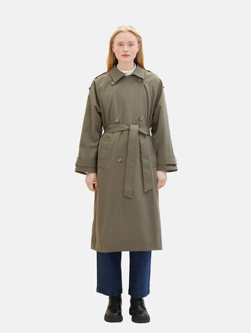 TOM TAILOR DENIM Between-Seasons Coat in Green: front