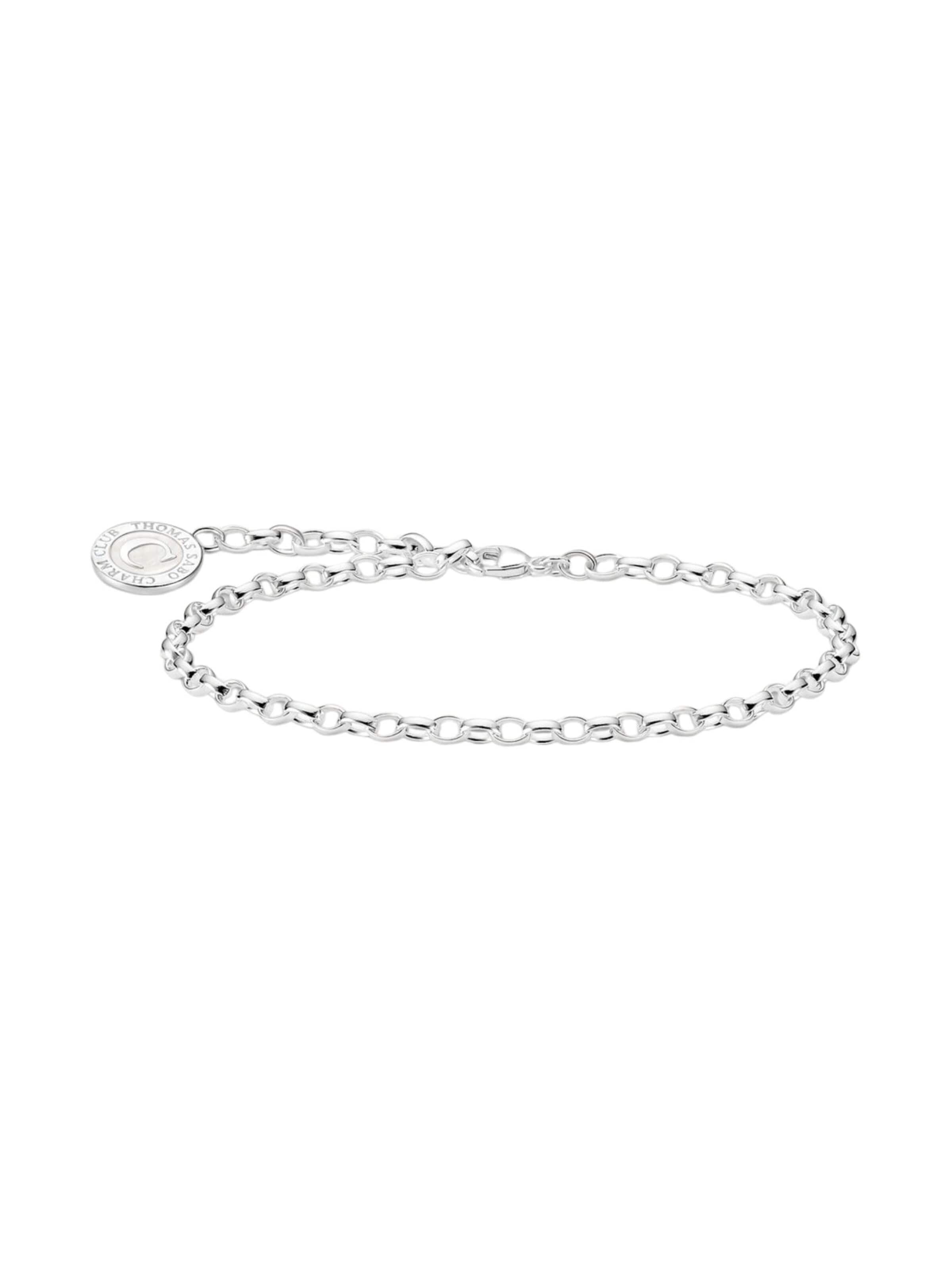 Bracelet 'Charm-Armband Aus Silber Mit Weißer Münze' Thomas Sabo en argent : devant