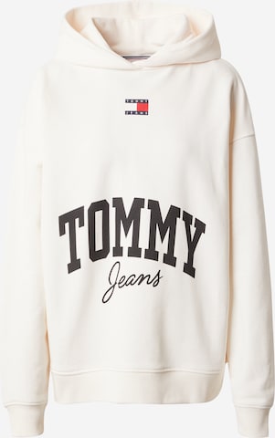 Tommy Jeans Mikina – bílá: přední strana
