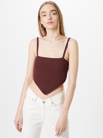 Tops en tricot WEEKDAY en marron : devant