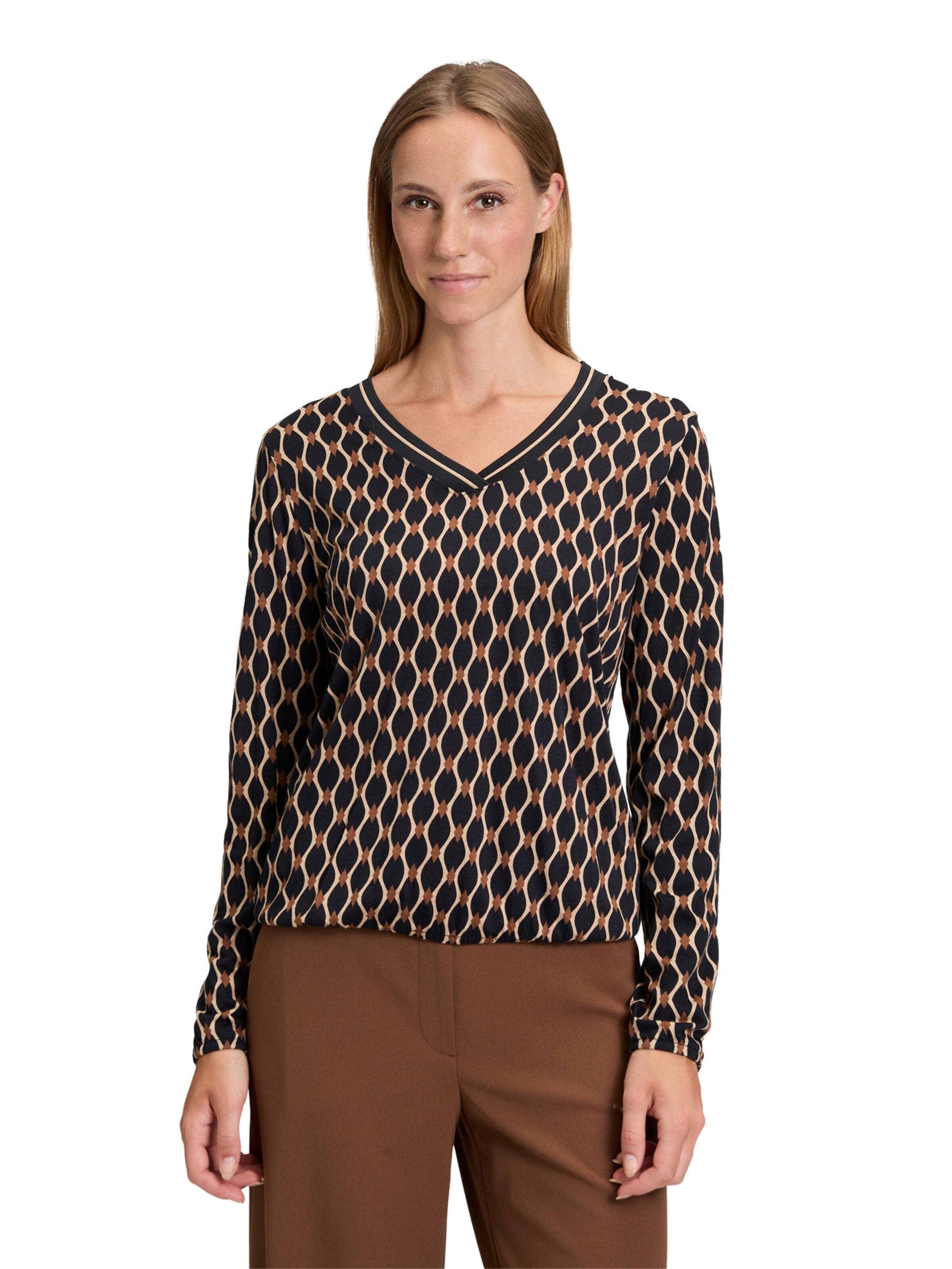 Betty Barclay Blusenshirt mit V-Ausschnitt in Schwarz: Vorderseite