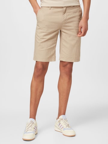 Regular Pantalon chino BLEND en beige : devant