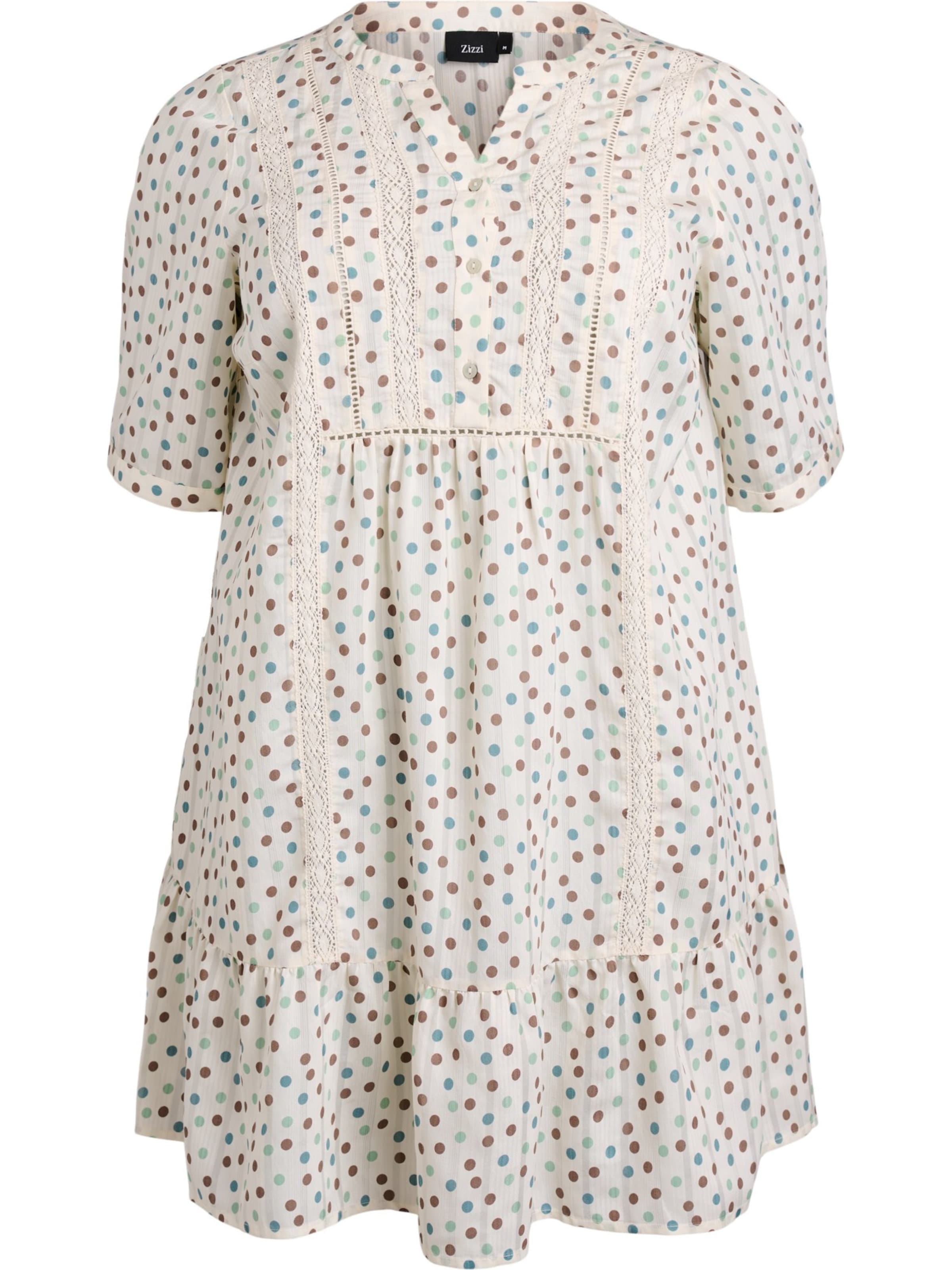 Zizzi Рокля тип риза 'Mgitte' в бяло: отпред