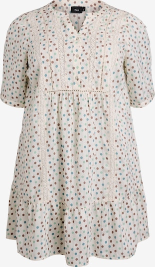 Zizzi Košulja haljina 'Mgitte' u smeđa / petrol / pastelno zelena / bijela, Pregled proizvoda