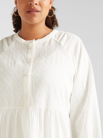 PIECES Curve Shirt Dress 'PCAGNETA' in White