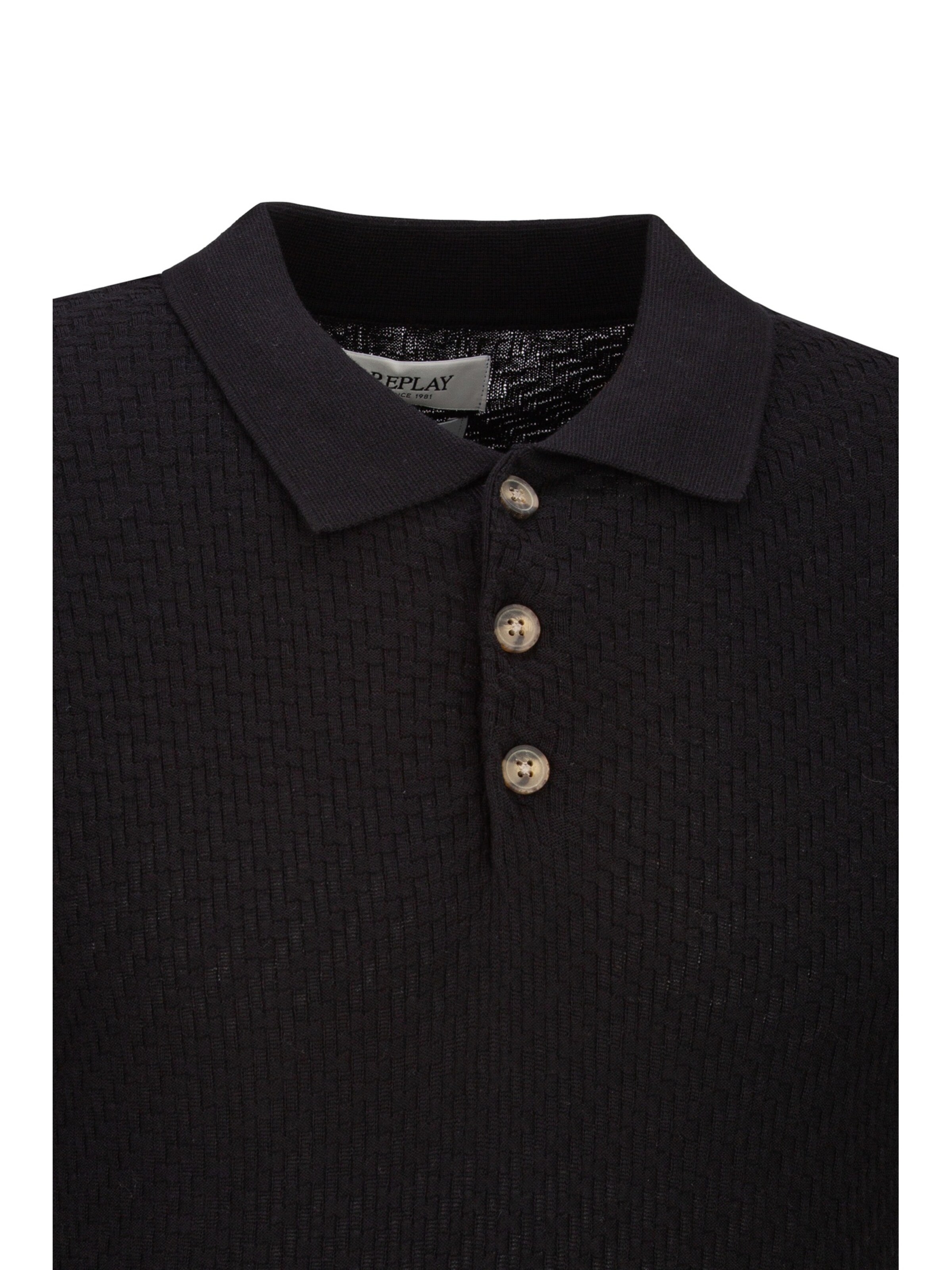 REPLAY Poloshirt in Schwarz
