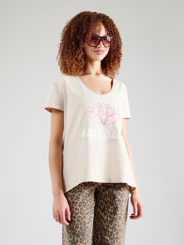 Maglietta 'Namasté Snake' di miss goodlife in beige: frontale