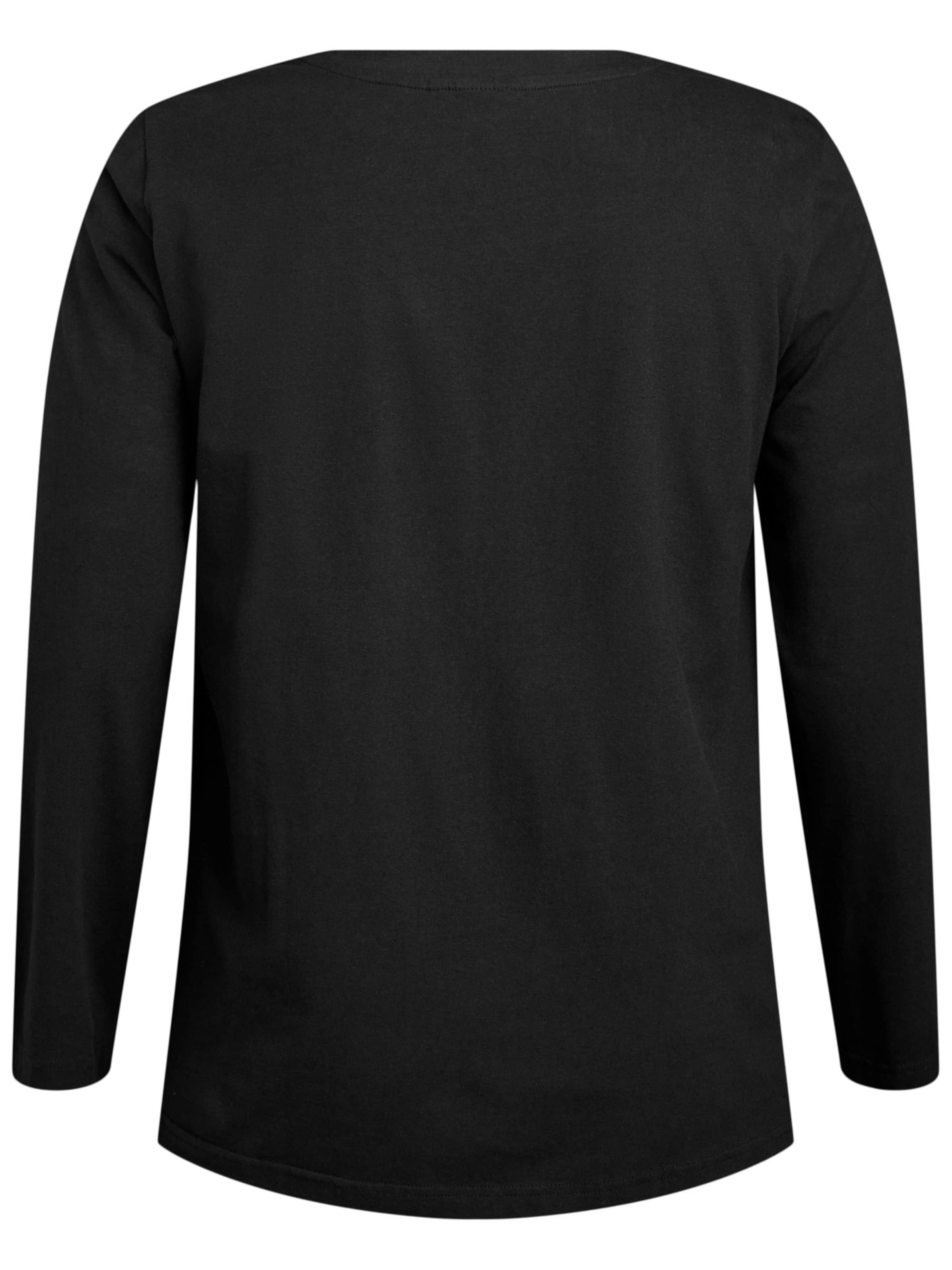 Zizzi Blusen 'L/S' in Schwarz