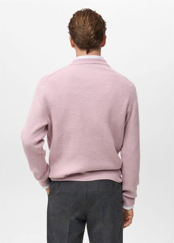 MANGO MAN Pullover 'Parky' in Pink