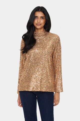 SAINT TROPEZ Blouse 'Reyana' in Goud: voorkant