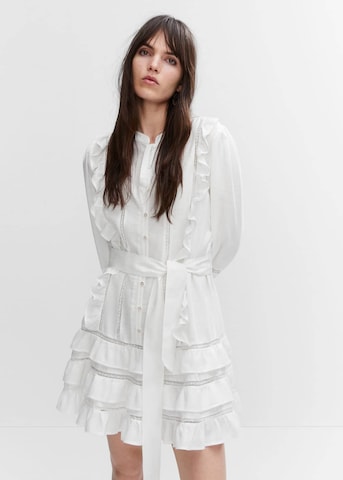 MANGO Shirt Dress 'Marissa' in White: front