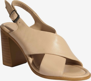 Desa Teenslipper 'Sandalen mit Absatz' in Beige: voorkant