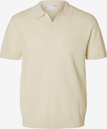 Pull-over 'SLHLino' SELECTED en beige : devant