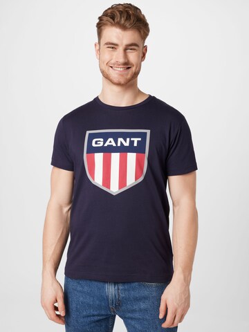 Tricou de la GANT pe albastru: față