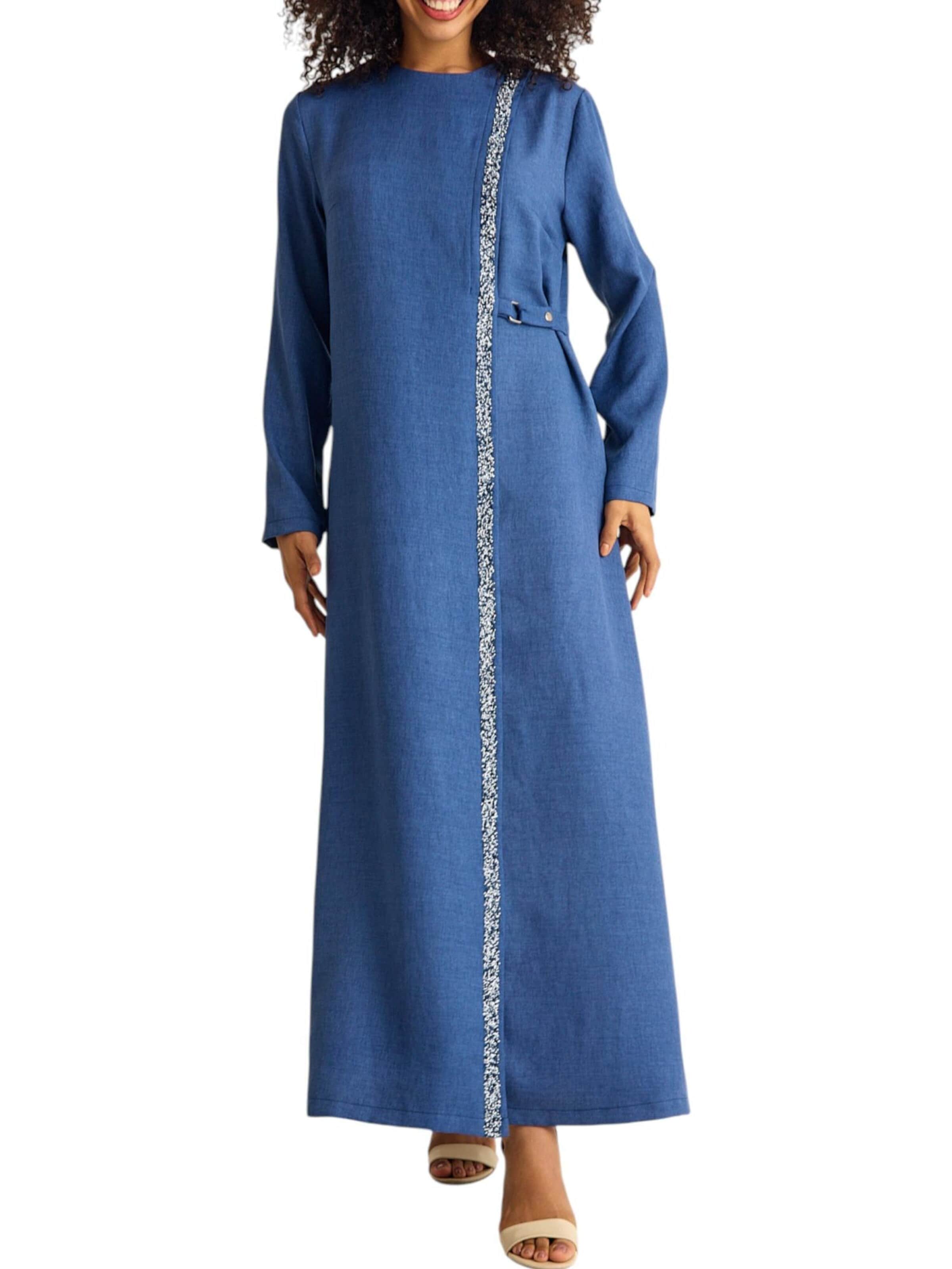 fashionshowcase Dress 'Leila-Ferace' in Blue