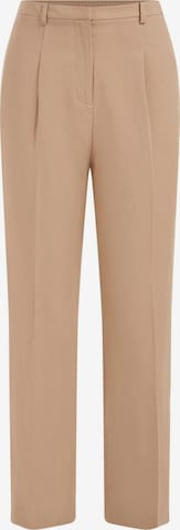 WE Fashion Regular Trousers with creases in Beige: front