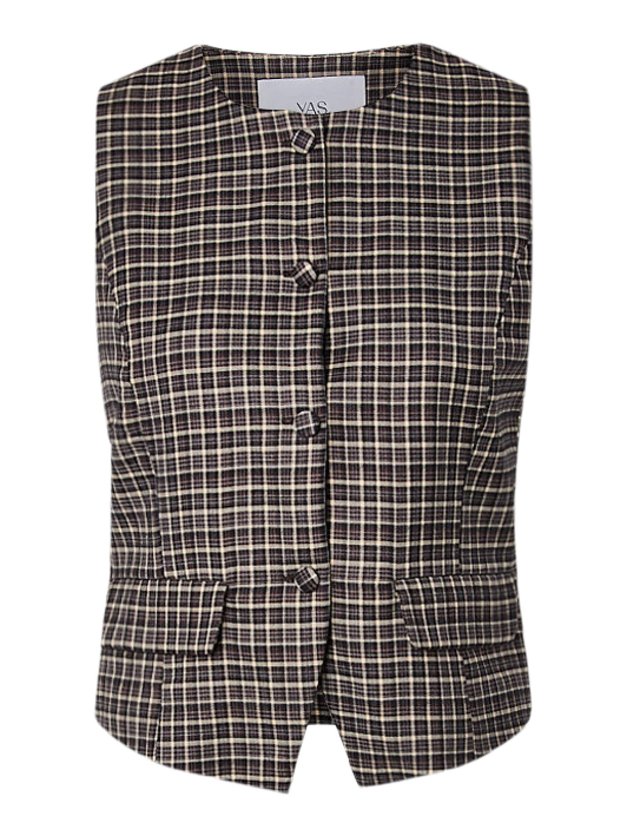 YAS Vest 'TULVA' i M i beige-meleret / sort, Produktvisning