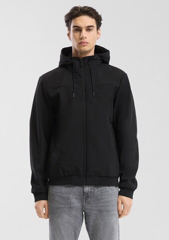 QS Between-season jacket in Black: front
