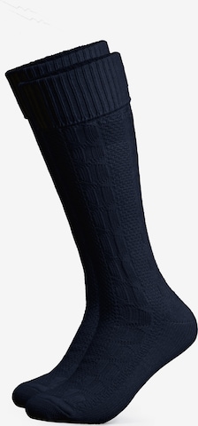 HerzSticht Trachtensocken 'Silberdistel' in Blau: Vorderseite