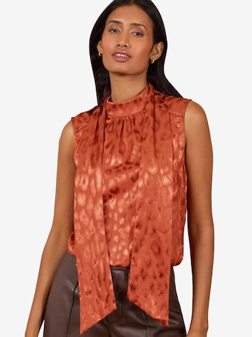 love & roses - Blusa en marrón: frente