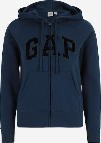 Gap Petite Zip-Up Hoodie 'HERITAGE' in Blue: front