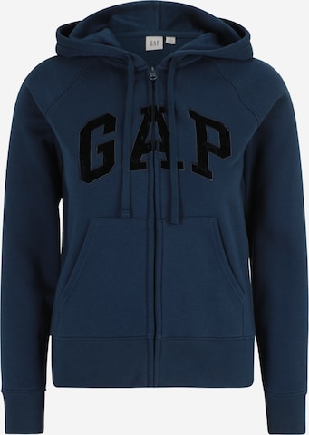 Gap Petite - Sudadera con cremallera 'HERITAGE' en azul: frente