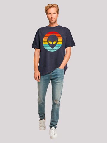 F4NT4STIC Shirt 'Alien Retro Sonnenuntergang' in Zwart