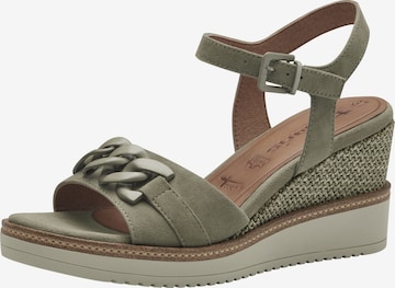 Tamaris Sandalen met riem in Groen: voorkant