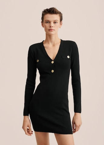 MANGO Knitted dress 'Richus' in Black: front