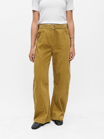 OBJECT Wide leg Broek 'OBJPELLA' in Groen: voorkant