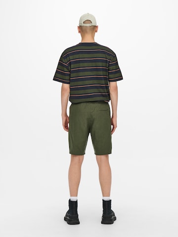 Only & Sons Regular Trousers 'Linus' in Green