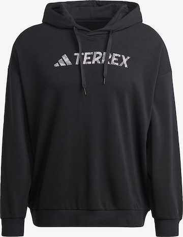 melns ADIDAS TERREX Sportiska tipa džemperis 'Large Logo': no priekšpuses