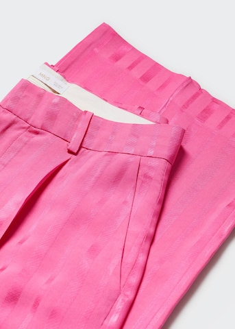 MANGO Szeroka nogawka Spodnie w kant w kolorze różowy