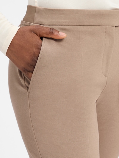 BOSS Bandplooibroek in de kleur Taupe, Productweergave