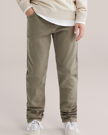 WE Fashion Regularen Hlače | zelena barva: sprednja stran