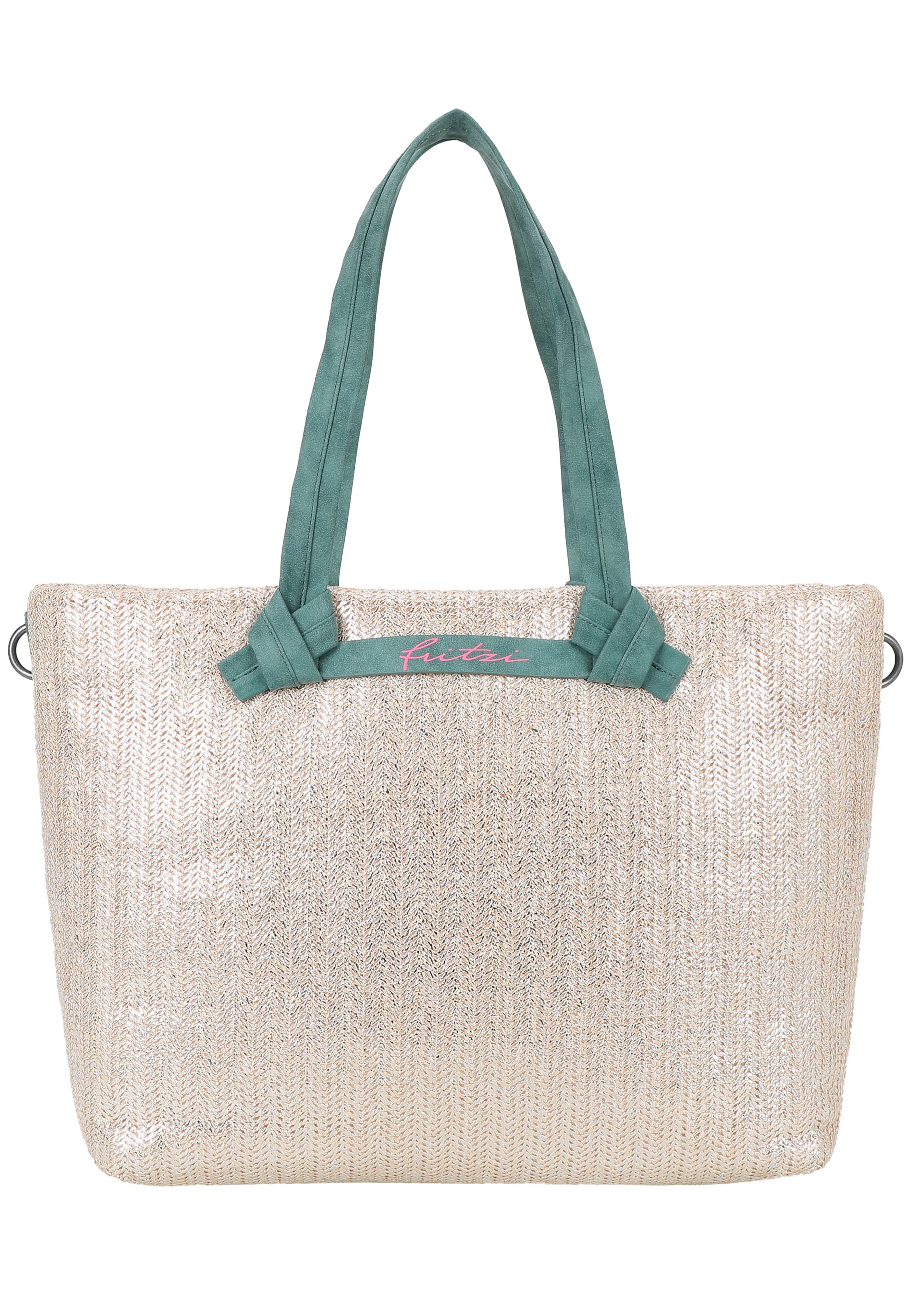 Fritzi aus Preußen Shopper 'Limited Painted Straw' in Zilver: voorkant