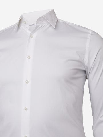 BOSS Black Slim Fit Hemd 'H-Hank' in Weiß