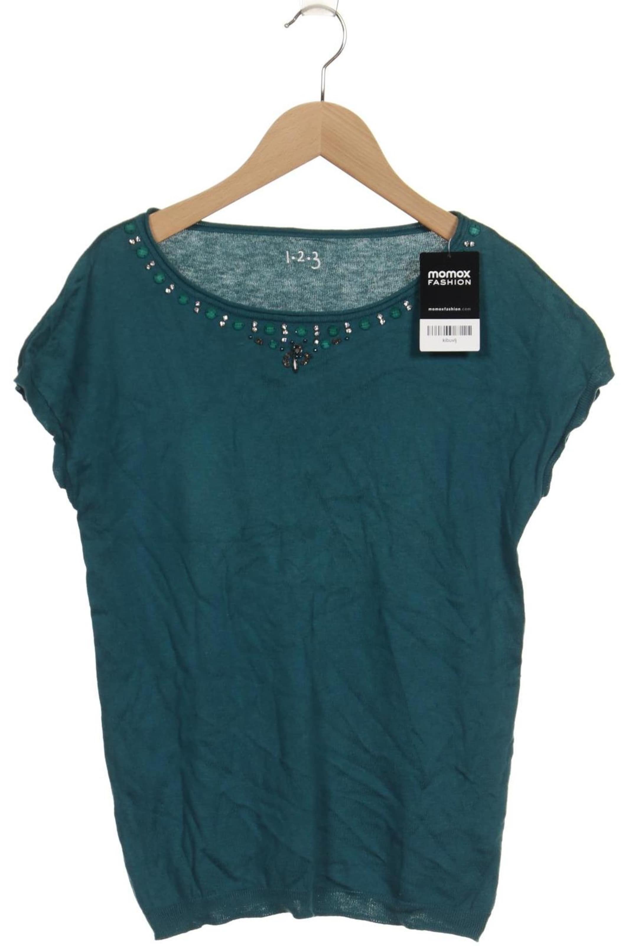 123 Paris Pullover XS in Grün: Vorderseite
