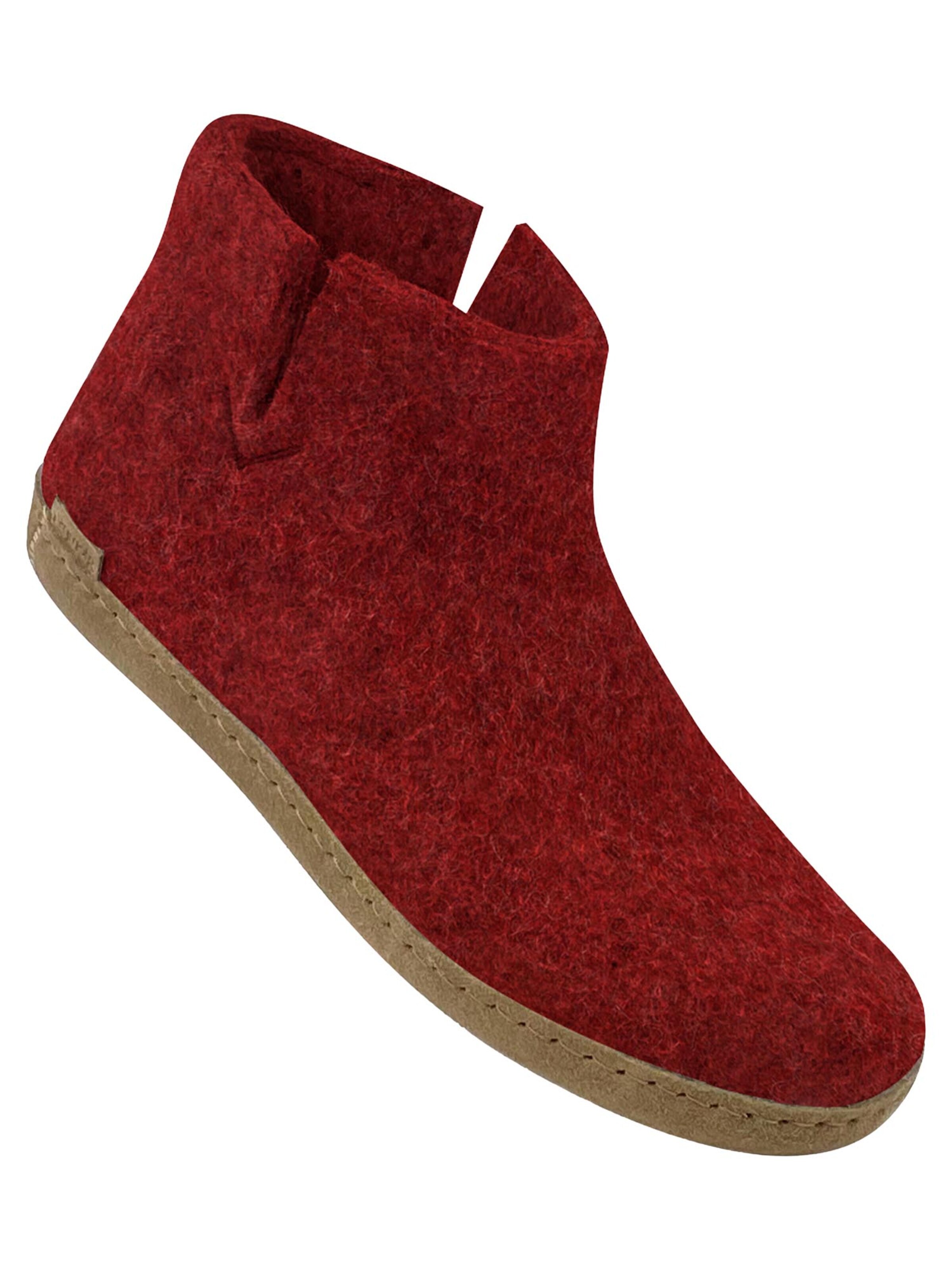 Glerups Huisschoenen 'Ledersohle' in Rood