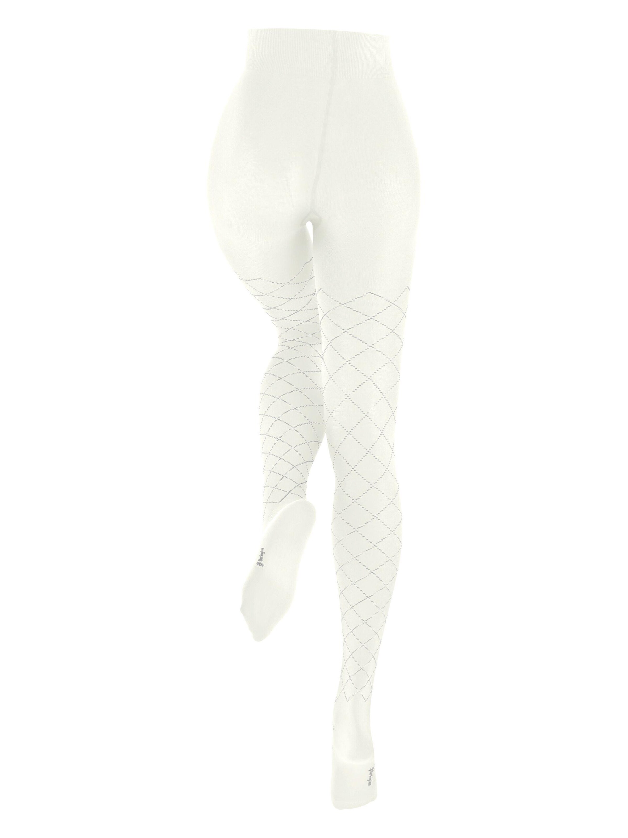 BURLINGTON Tights 'Argyle Affair' in White