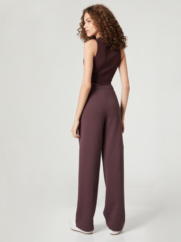 A LOT LESS Wide leg Trousers 'Evie' in Brown