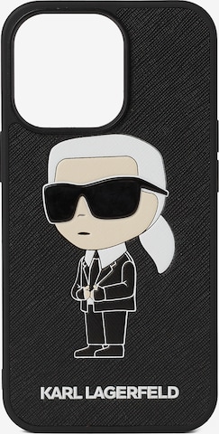 Protection pour smartphone 'Ikonik iPhone 14' Karl Lagerfeld en noir : devant