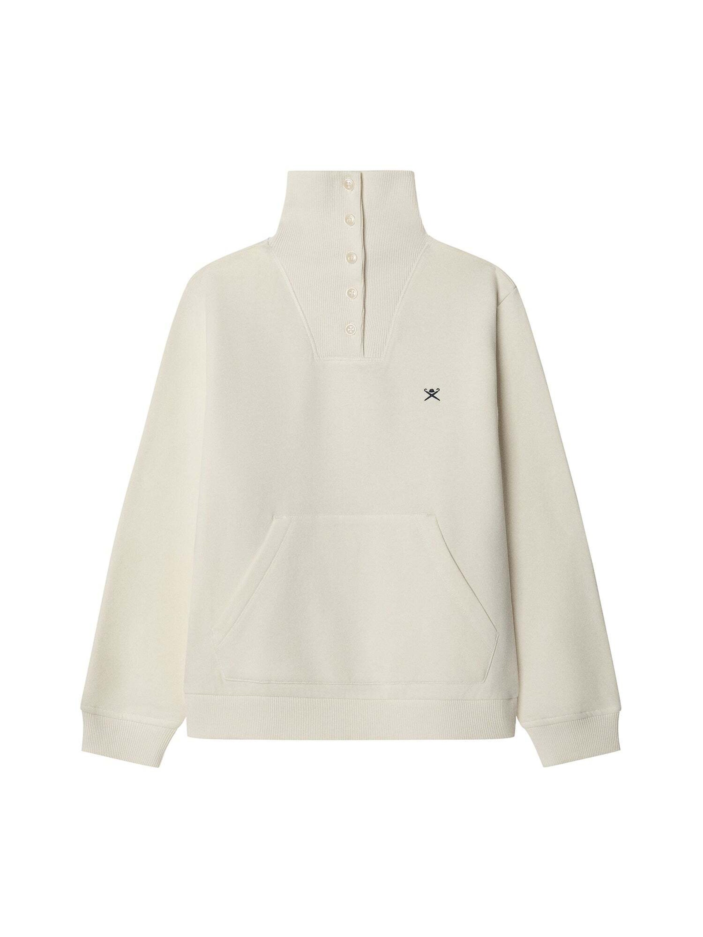 Felpa 'Deep In Thought' di Hackett London in bianco: frontale