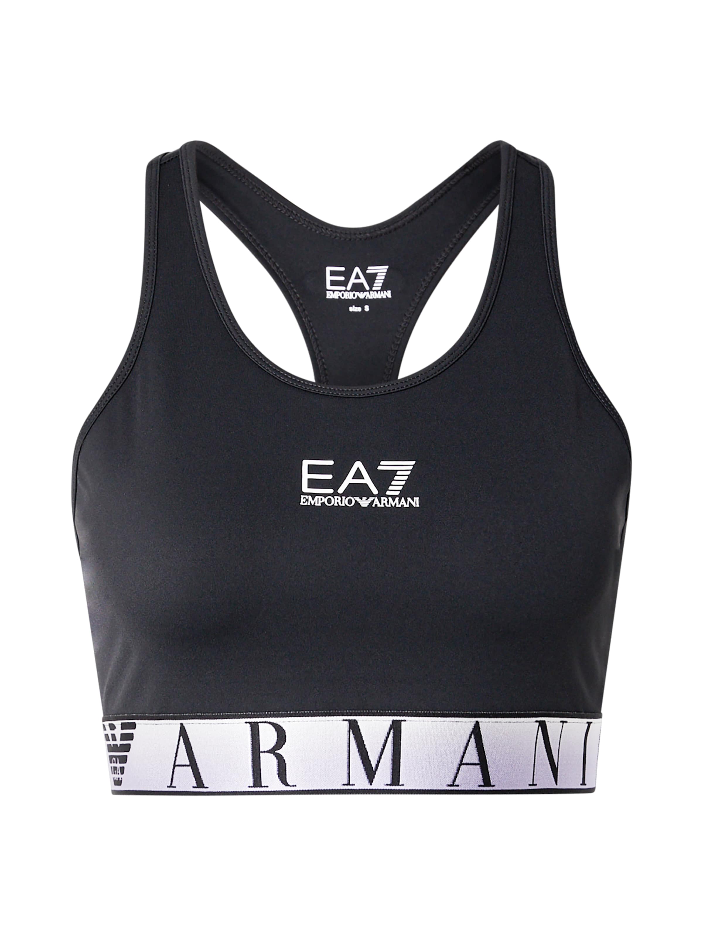 EA7 Emporio Armani Бюстие Спортен сутиен в черно: отпред