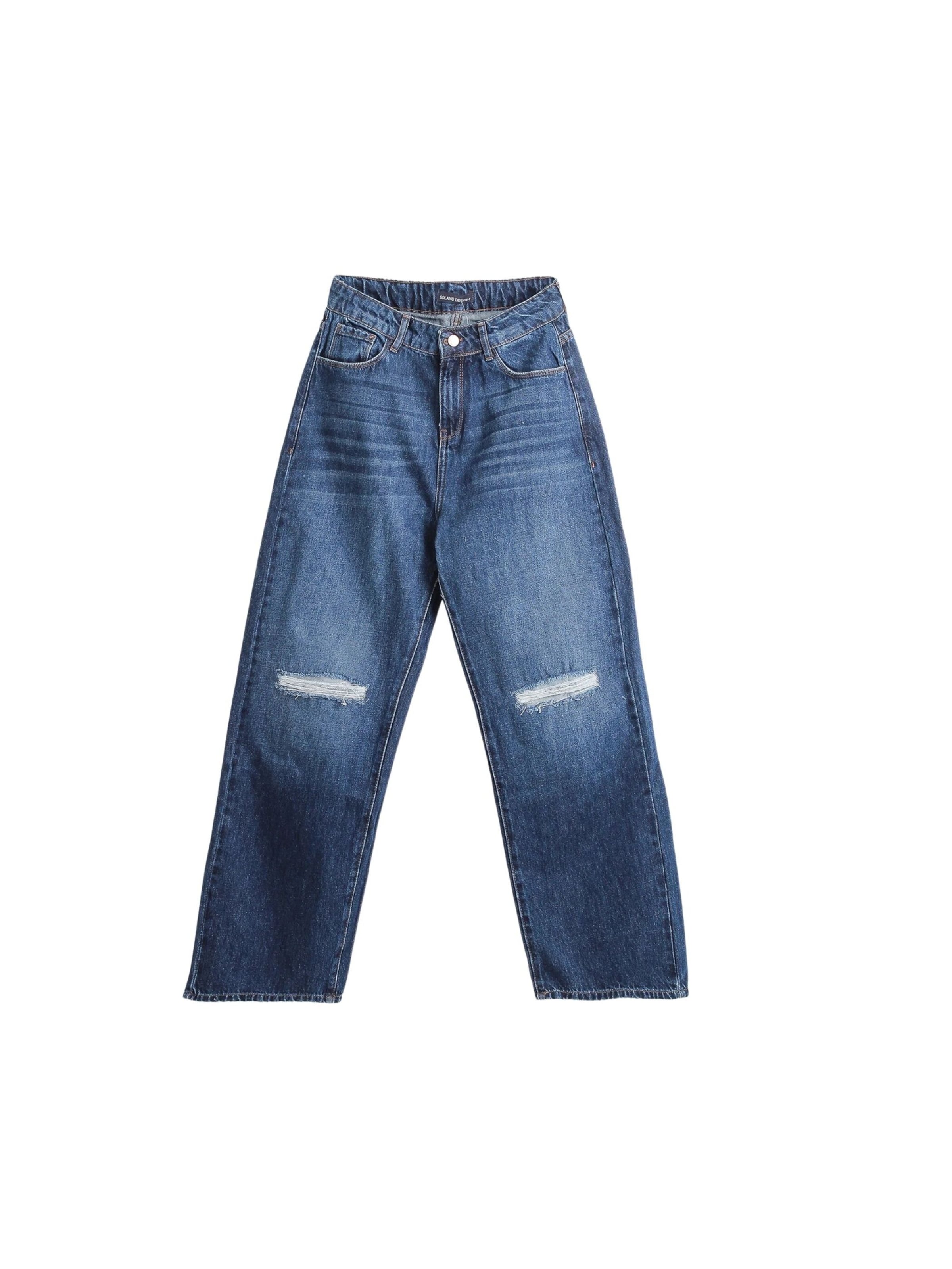 Solang Regular Hose Denim lässiger Schnitt in Blau: Vorderseite