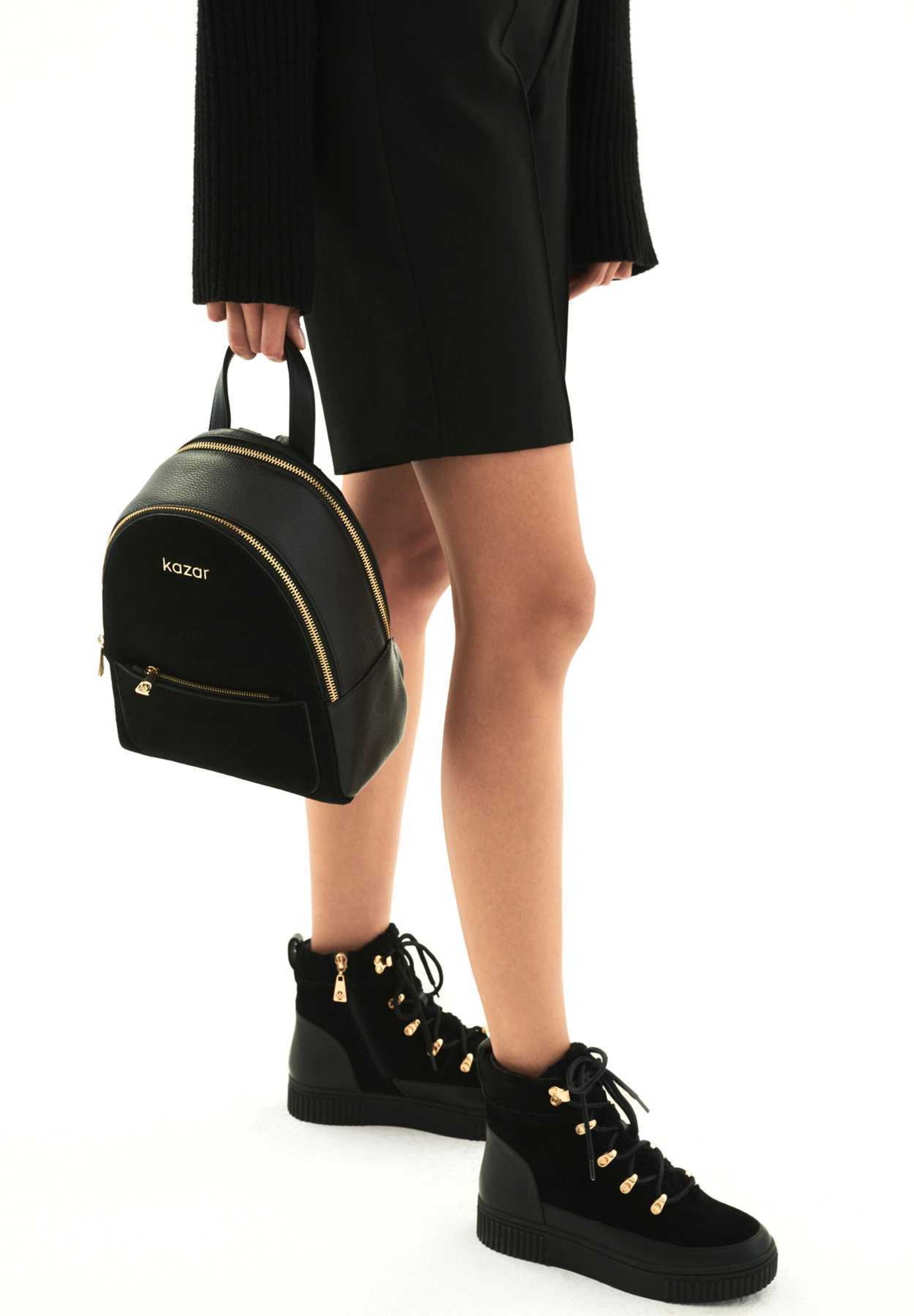 Kazar Lace-up bootie in Black